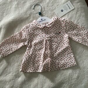 Tutto Piccolo Mushroom Blouse Sz 3-6 mos. NWT.